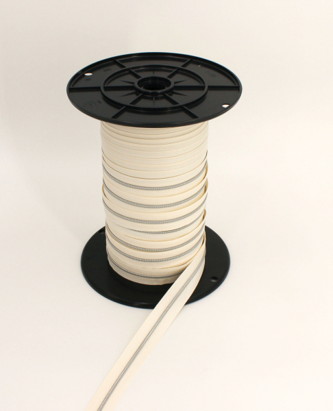 Endlosreißverschluss metallisiert schmal naturweiß/silber (1m)